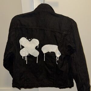 Rumble Boxing Black Denim Jacket with White Graphic
